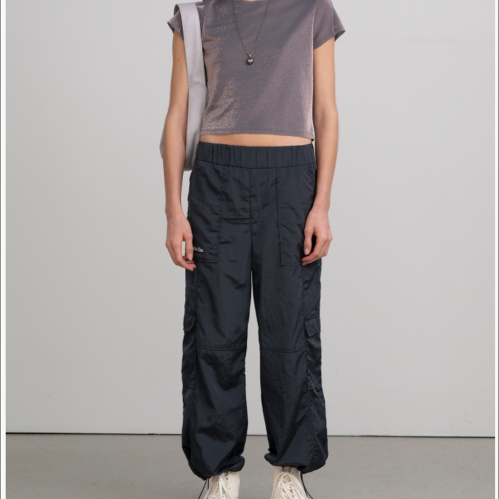 Matin Kim Lightweight Baggy String Cargo Pants Crispy Size Medium